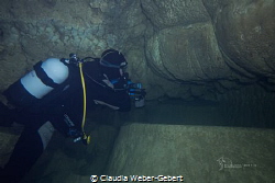 cave diving in a limestone-cave, 
France - Vercors by Claudia Weber-Gebert 